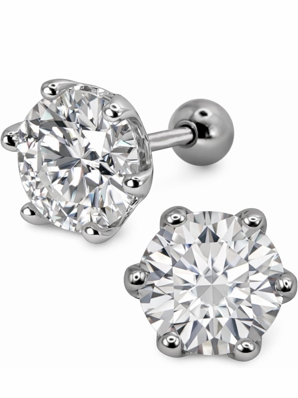 Moissanite Earrings Lab created Diamond